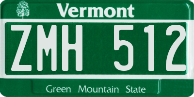 VT license plate ZMH512