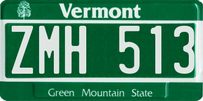 VT license plate ZMH513