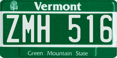 VT license plate ZMH516