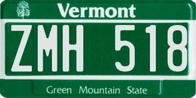 VT license plate ZMH518