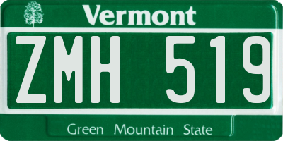 VT license plate ZMH519