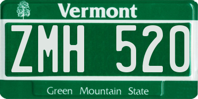 VT license plate ZMH520