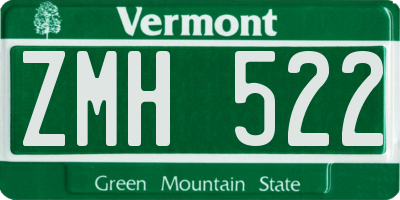 VT license plate ZMH522
