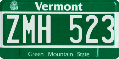 VT license plate ZMH523