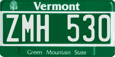 VT license plate ZMH530
