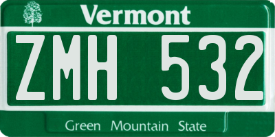 VT license plate ZMH532