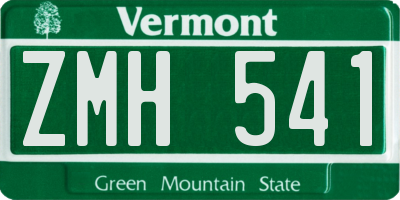 VT license plate ZMH541