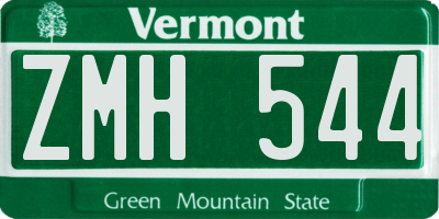 VT license plate ZMH544