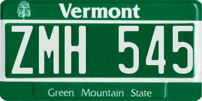 VT license plate ZMH545