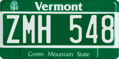 VT license plate ZMH548