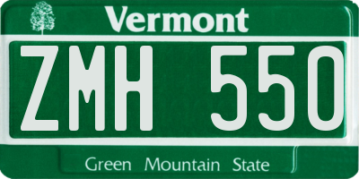 VT license plate ZMH550