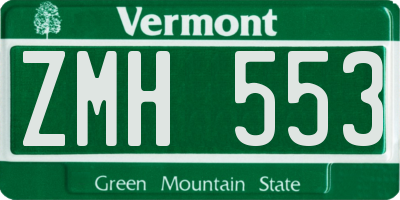 VT license plate ZMH553
