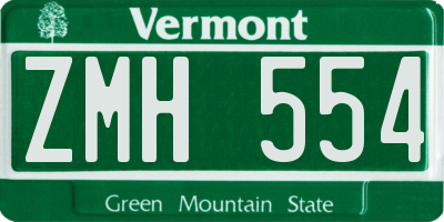 VT license plate ZMH554
