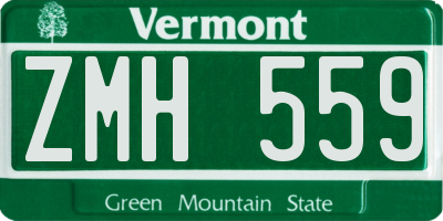 VT license plate ZMH559