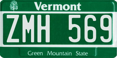 VT license plate ZMH569