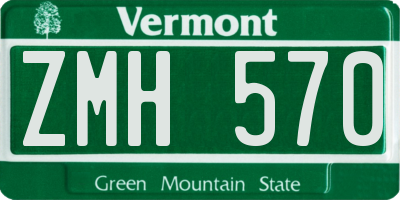 VT license plate ZMH570