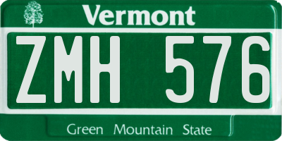 VT license plate ZMH576