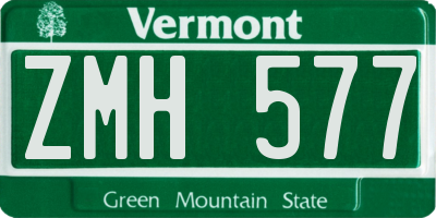 VT license plate ZMH577