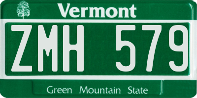 VT license plate ZMH579