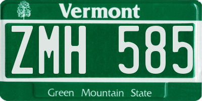 VT license plate ZMH585