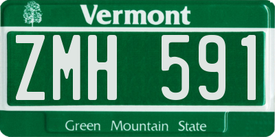 VT license plate ZMH591