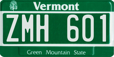 VT license plate ZMH601