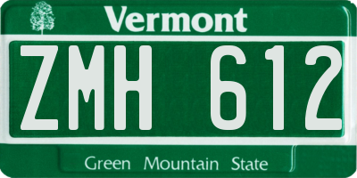 VT license plate ZMH612