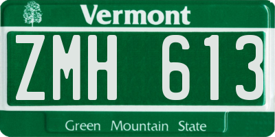 VT license plate ZMH613