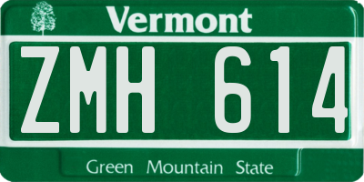 VT license plate ZMH614
