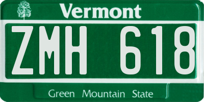 VT license plate ZMH618