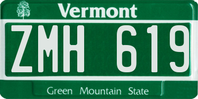 VT license plate ZMH619