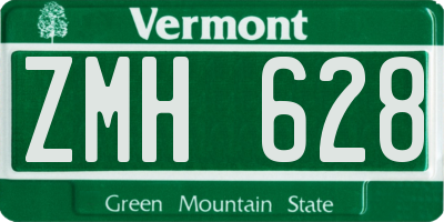 VT license plate ZMH628