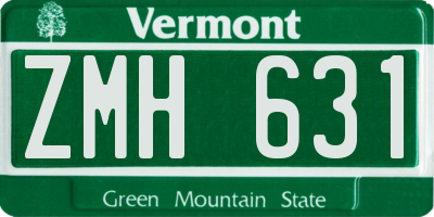 VT license plate ZMH631