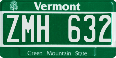 VT license plate ZMH632