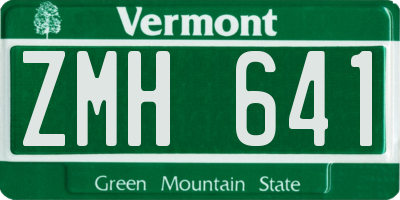 VT license plate ZMH641