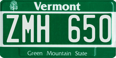 VT license plate ZMH650