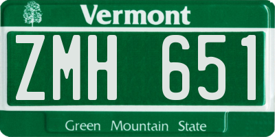 VT license plate ZMH651