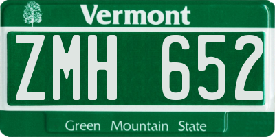 VT license plate ZMH652