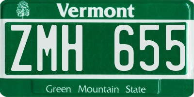 VT license plate ZMH655