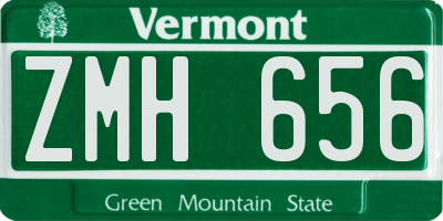 VT license plate ZMH656