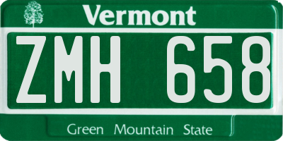 VT license plate ZMH658