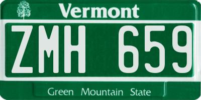 VT license plate ZMH659