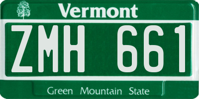 VT license plate ZMH661