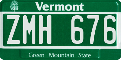 VT license plate ZMH676