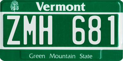 VT license plate ZMH681
