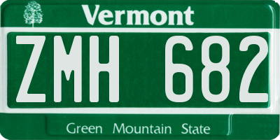 VT license plate ZMH682