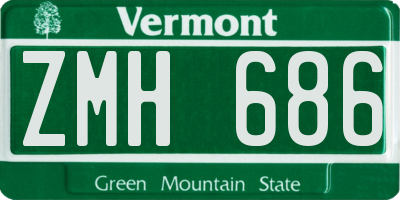 VT license plate ZMH686