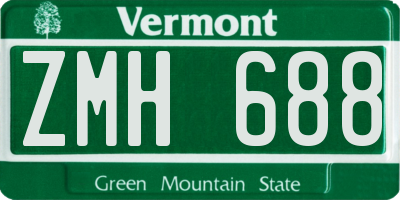 VT license plate ZMH688