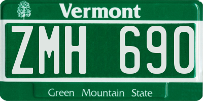VT license plate ZMH690