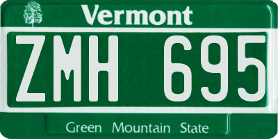 VT license plate ZMH695